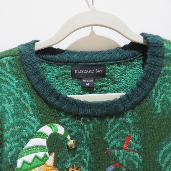 BLIZZARD BAY Crazy Cat Jingle Bell Ugly Christmas Sweater Holidays Warm - Size M - Picture 5 of 14